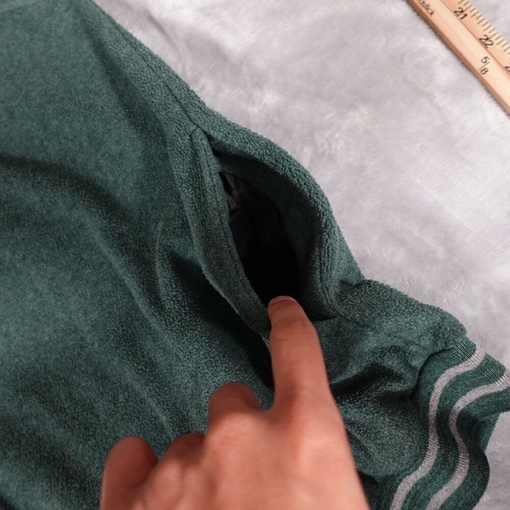 Vintage Perry Ellis America Active Fleece Full Zip Bomber Jacket Mens 2XL Green - Picture 10 of 11